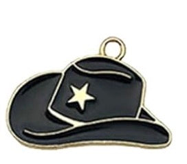Black Cowgirl Hat Charm