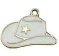 White Cowgirl Hat Charm