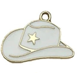 White Cowgirl Hat Charm