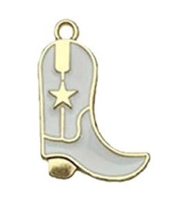 White Cowgirl Boot Charm
