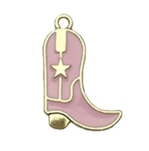Pink Cowgirl Boot Charm