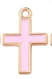 Pink Cross Charm