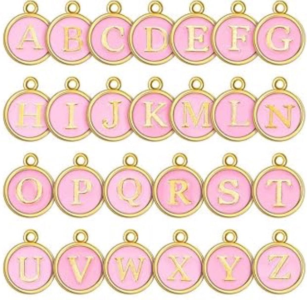 Pink Initial Charm